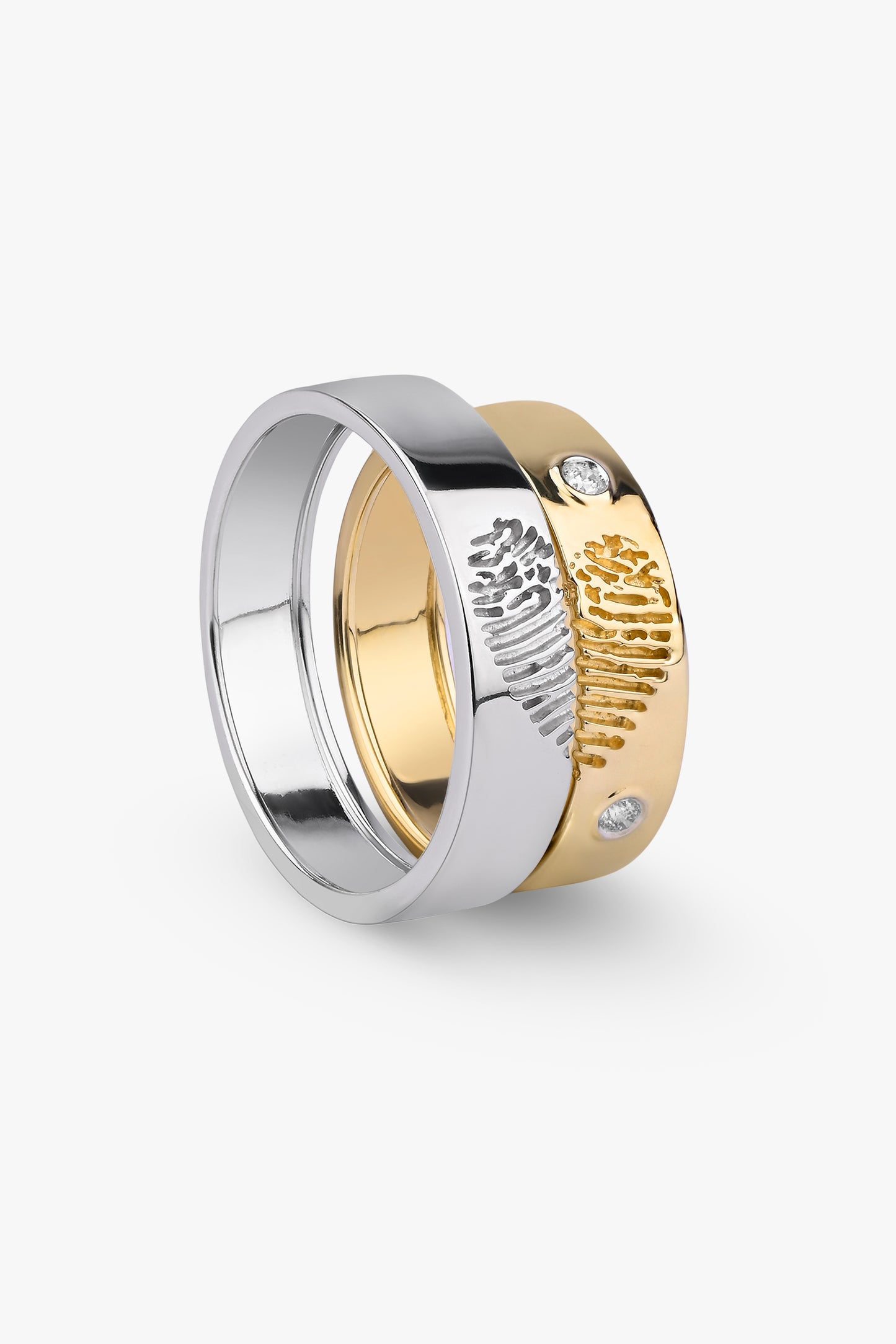 Unisex  Fingerprint Couple Band