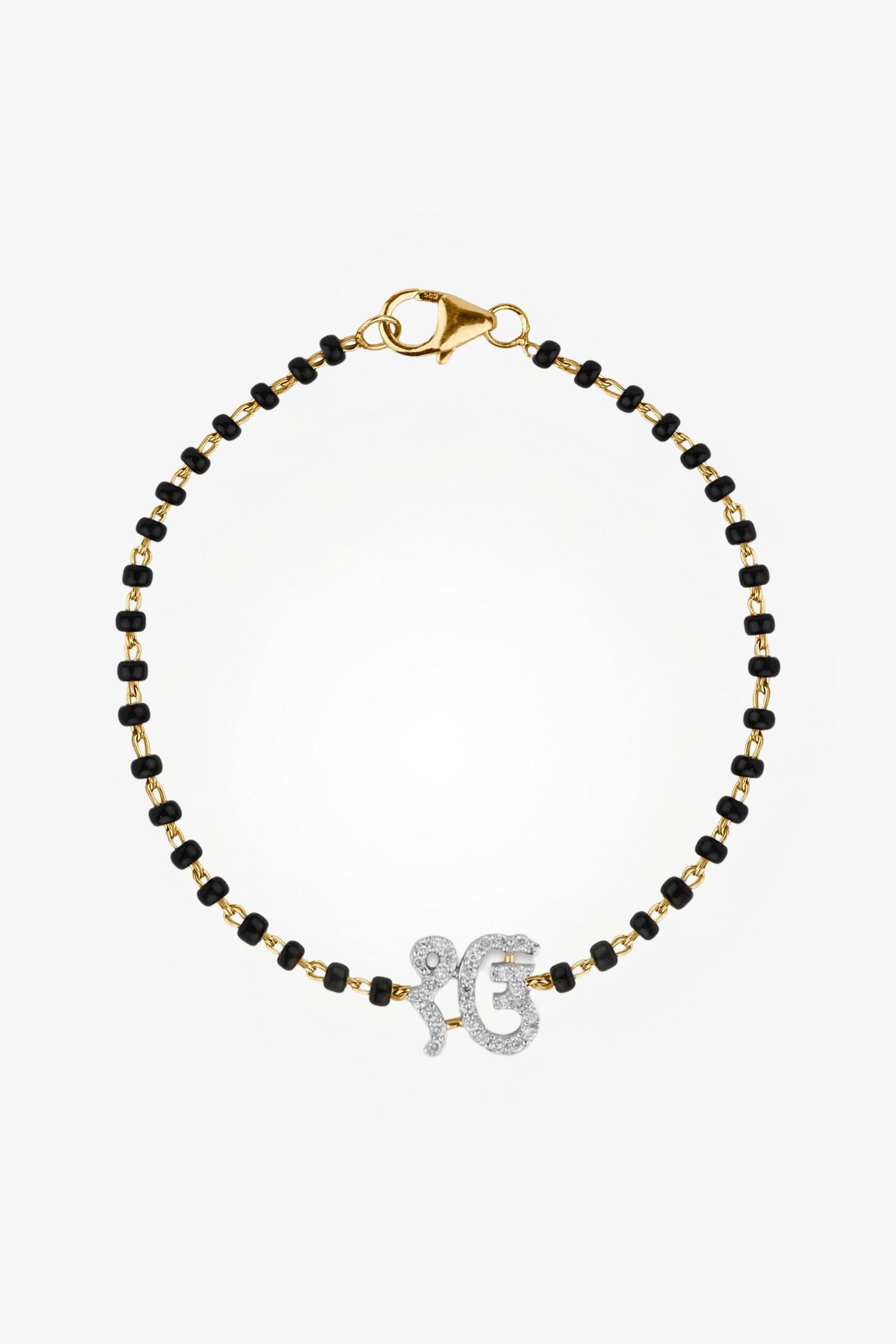 Ek Onkar Diamond Beaded Bracelet