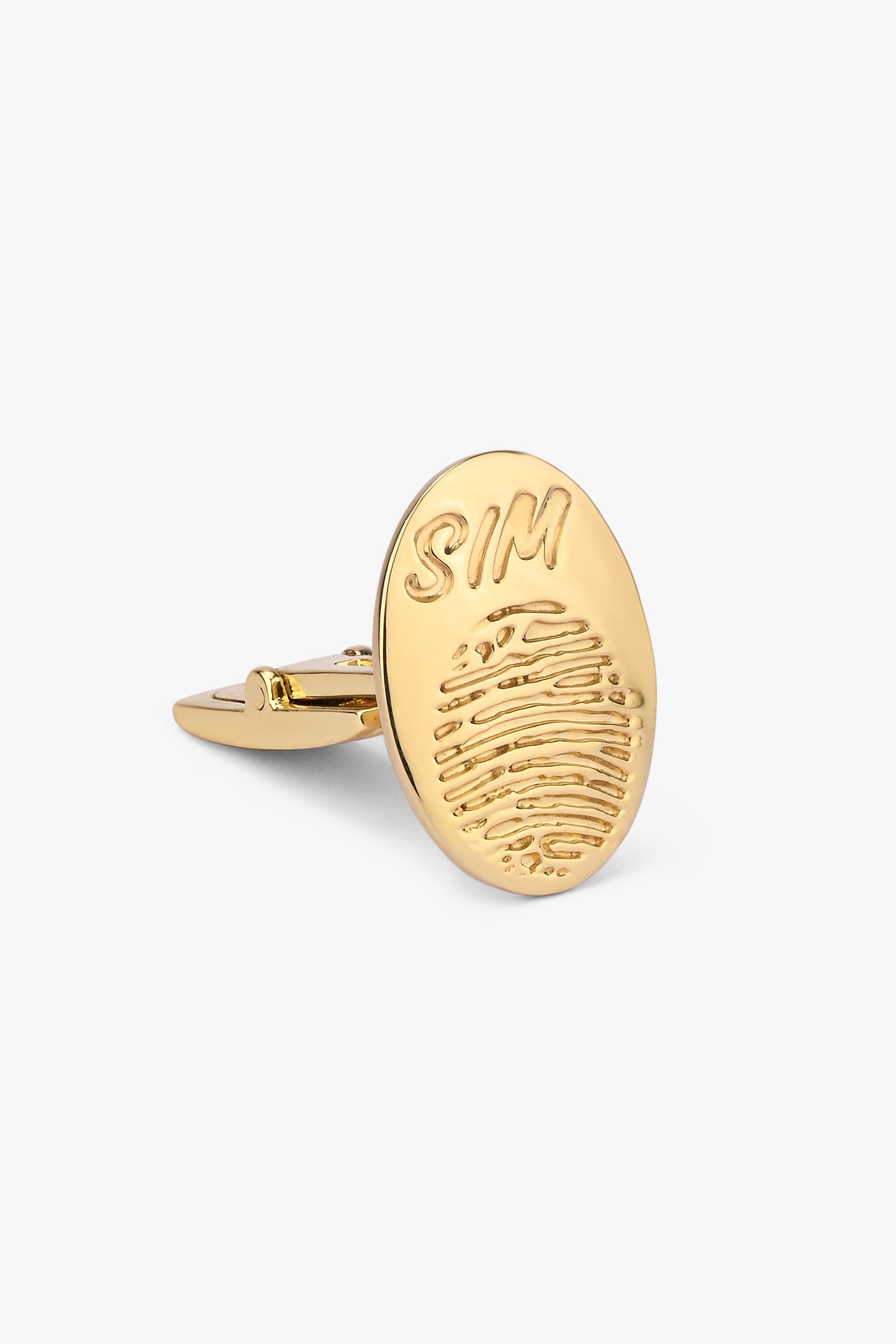 Time Less  Touch Gold Fingerprint Cufflink