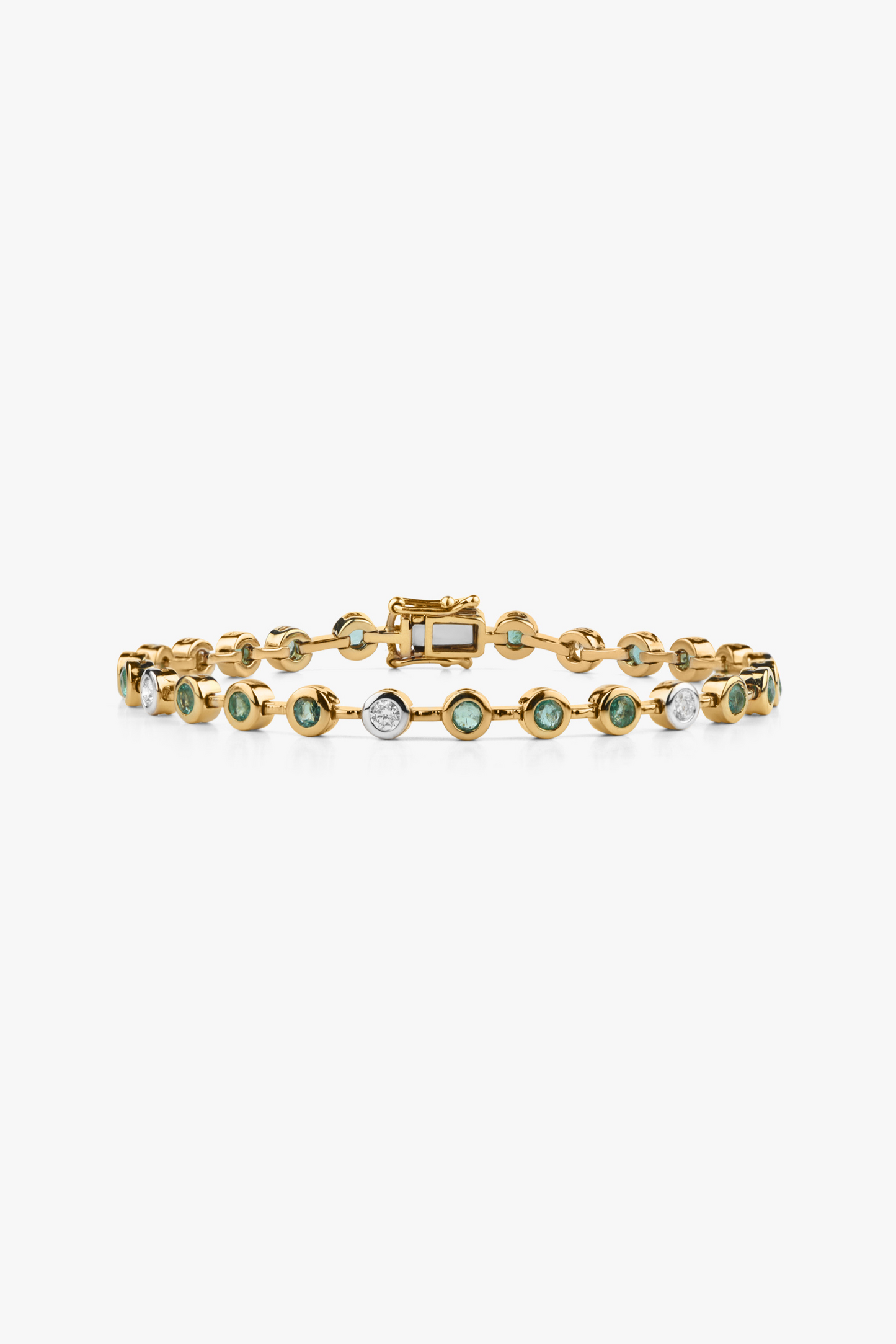 Zambian Emerald and Diamond Tennis Bracelet