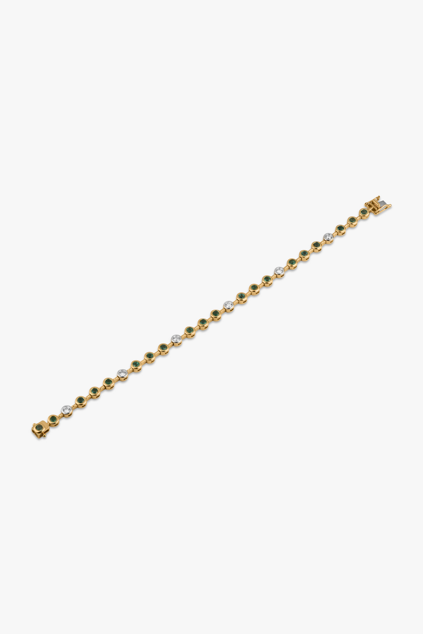 Zambian Emerald and Diamond Tennis Bracelet