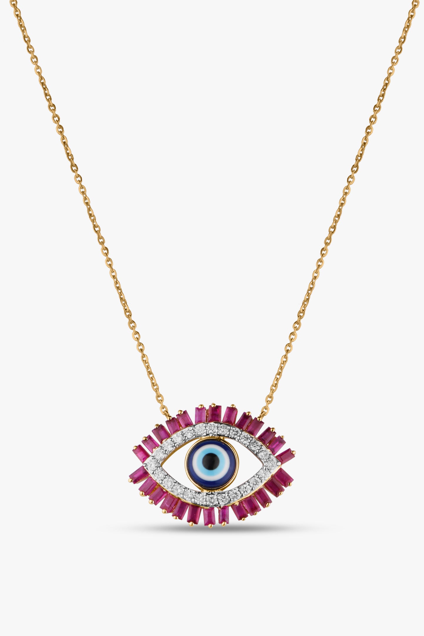 Ruby Evil Eyelash Necklace