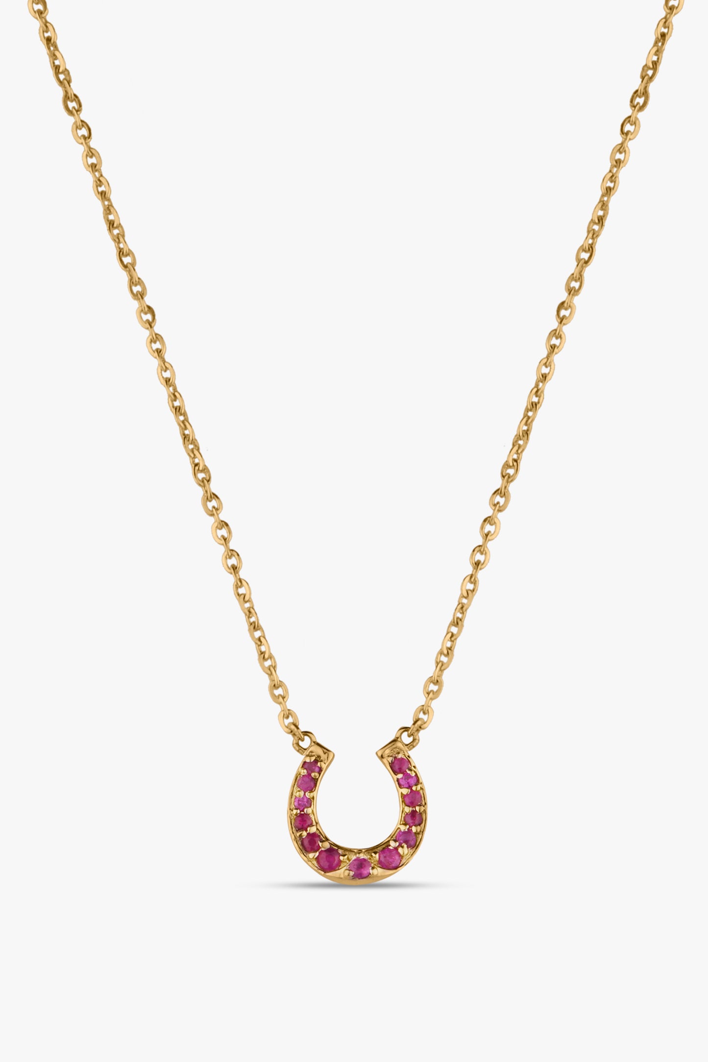 Ruby Horse Shoe Necklace