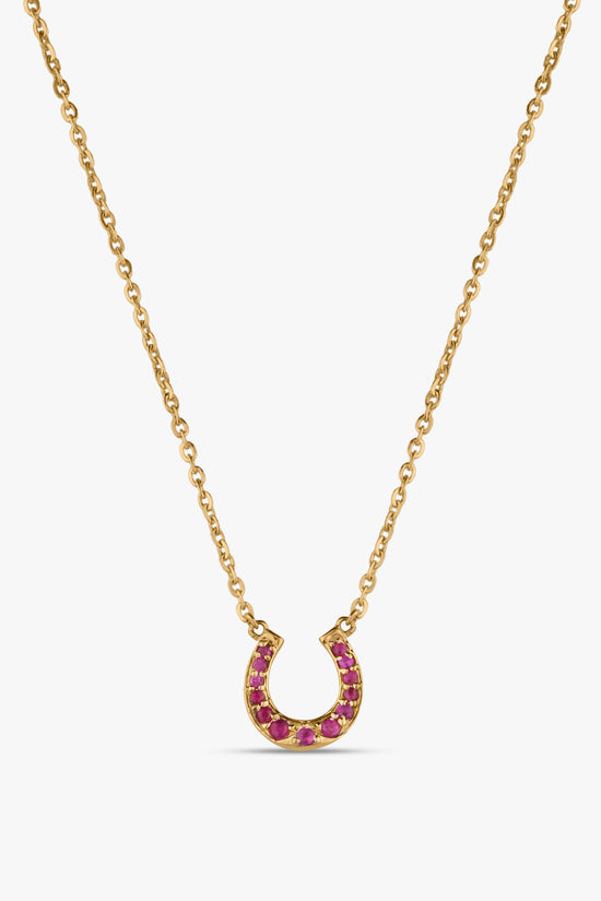 Ruby Horse Shoe Necklace