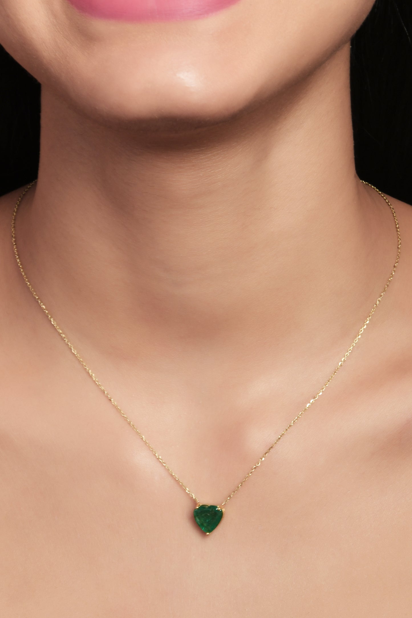 Zambian Emerald Heart Necklace