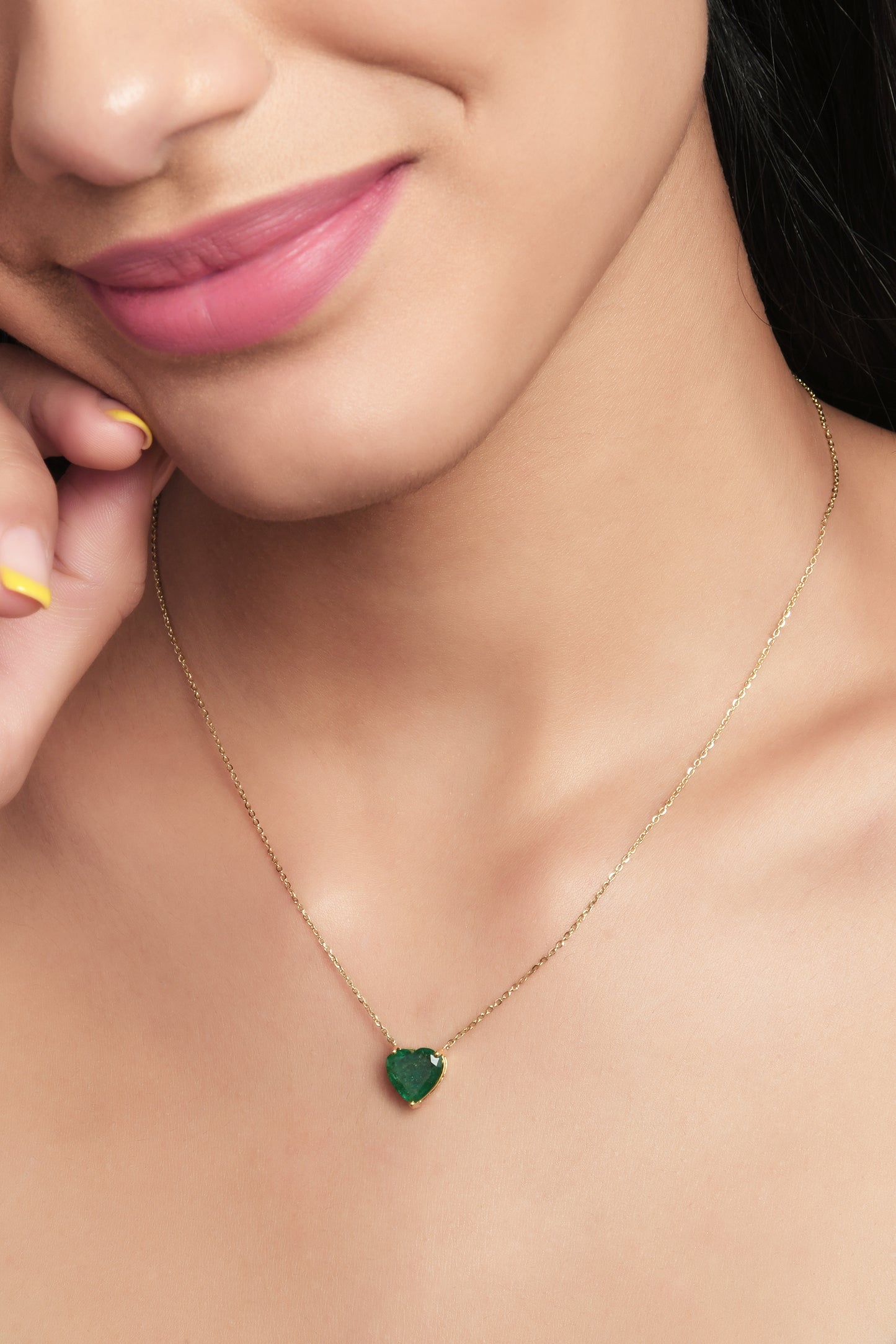 Zambian Emerald Heart Necklace