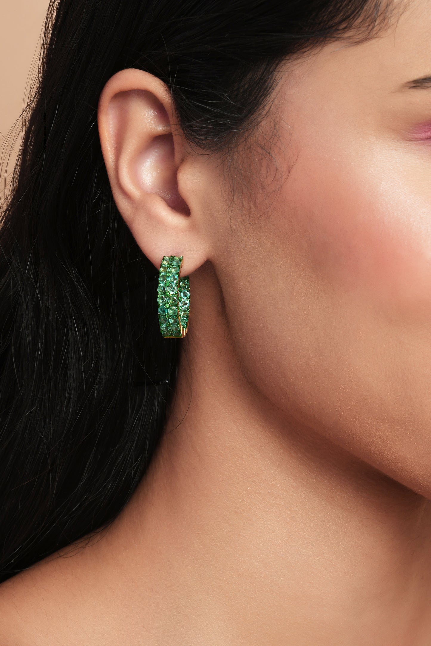 Zambian Emerald Hoops