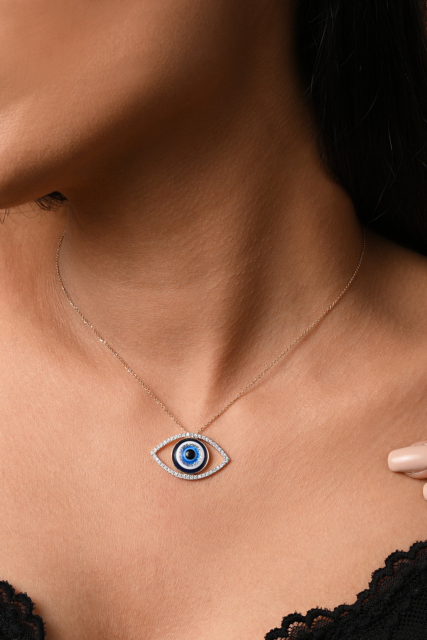 Blue Evil Eye Necklace Large