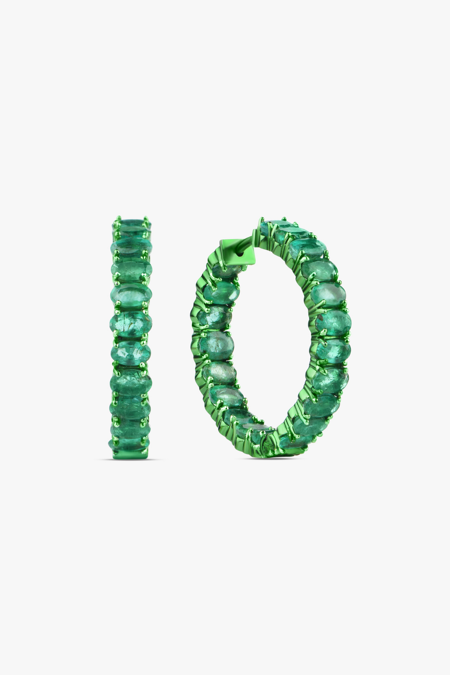 Oval Zambian Emerald Hoops