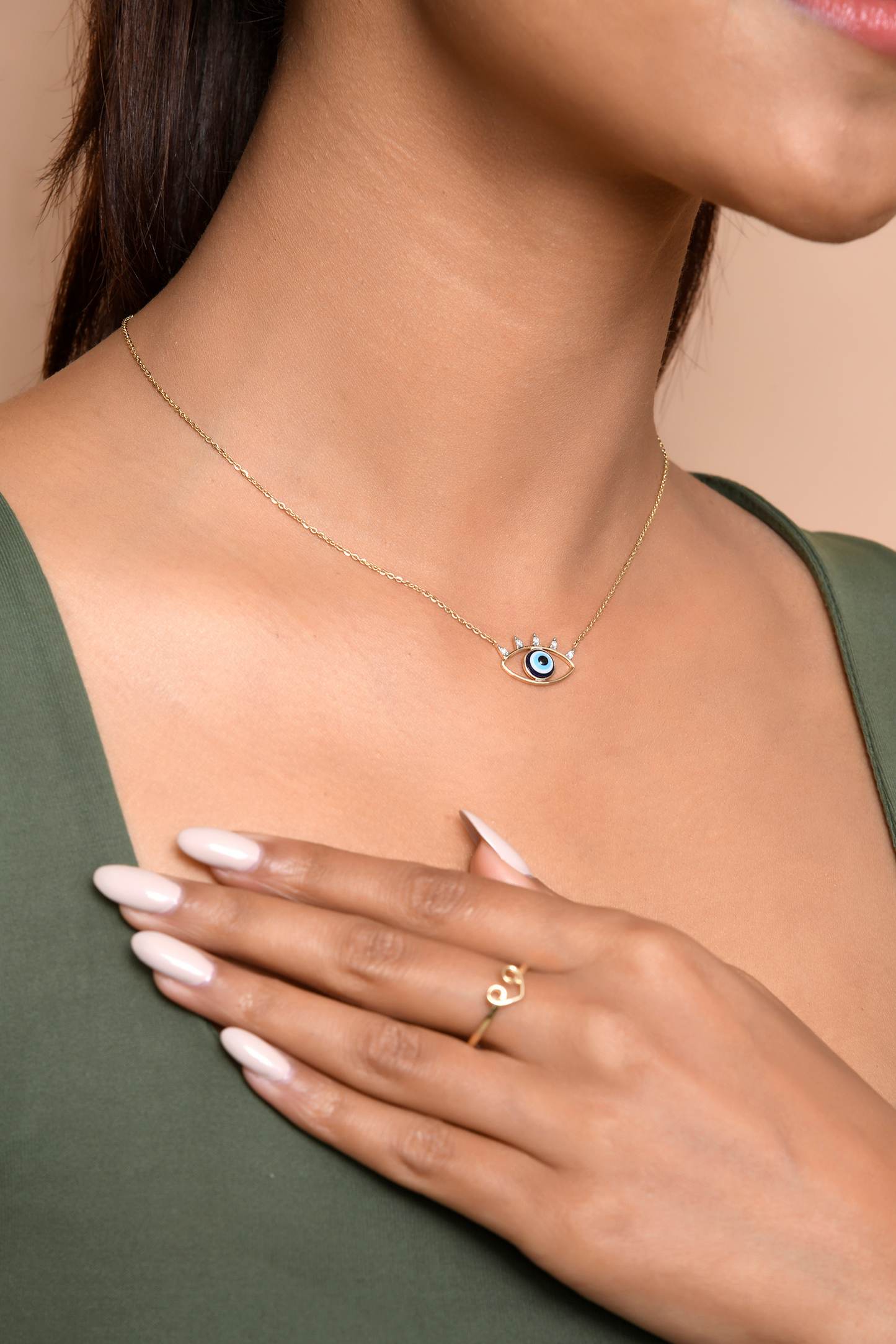 Evil Eyelash Diamond Large Necklace
