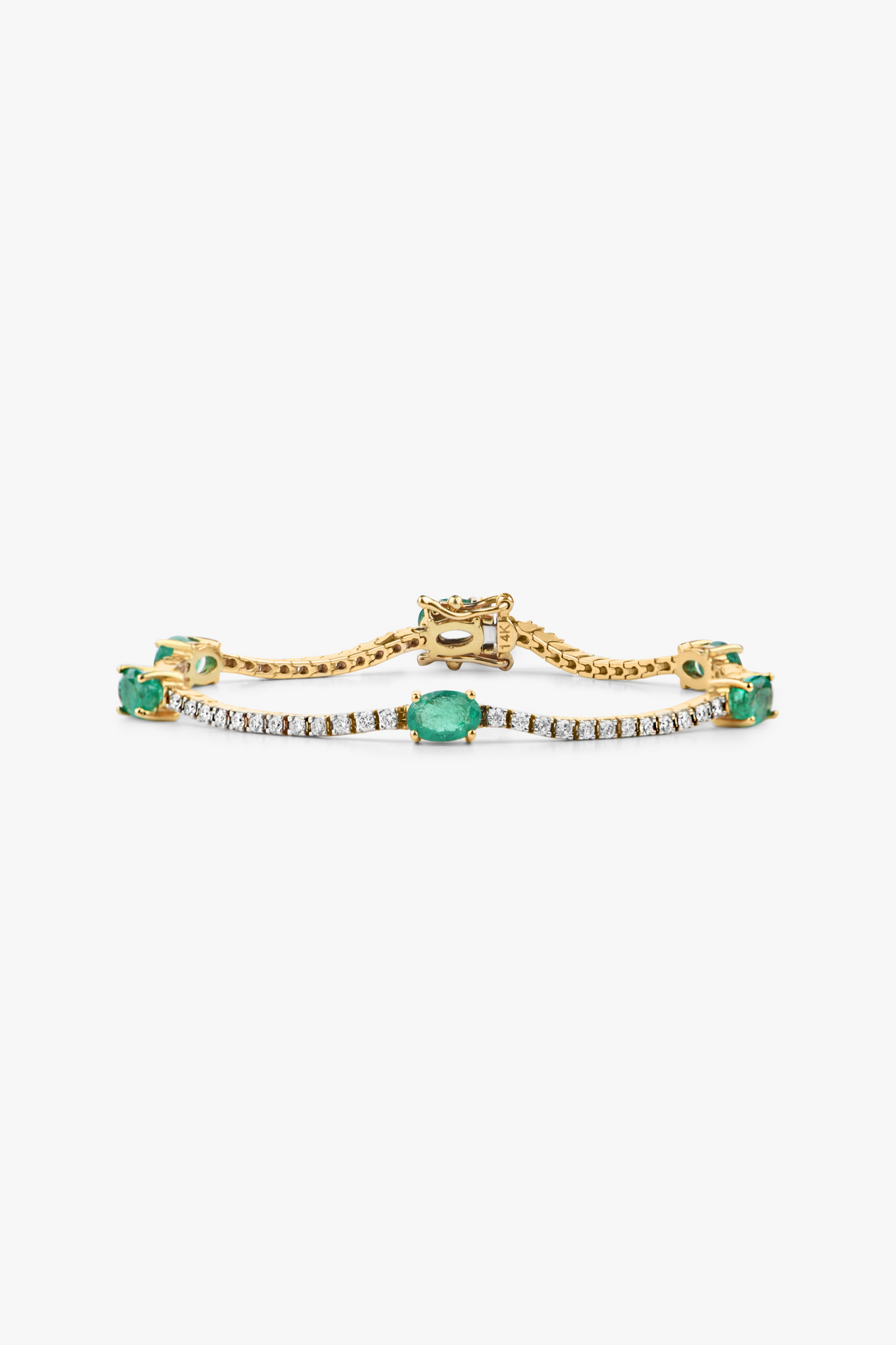 Zambian Oval Emerald and Diamond Bracelet