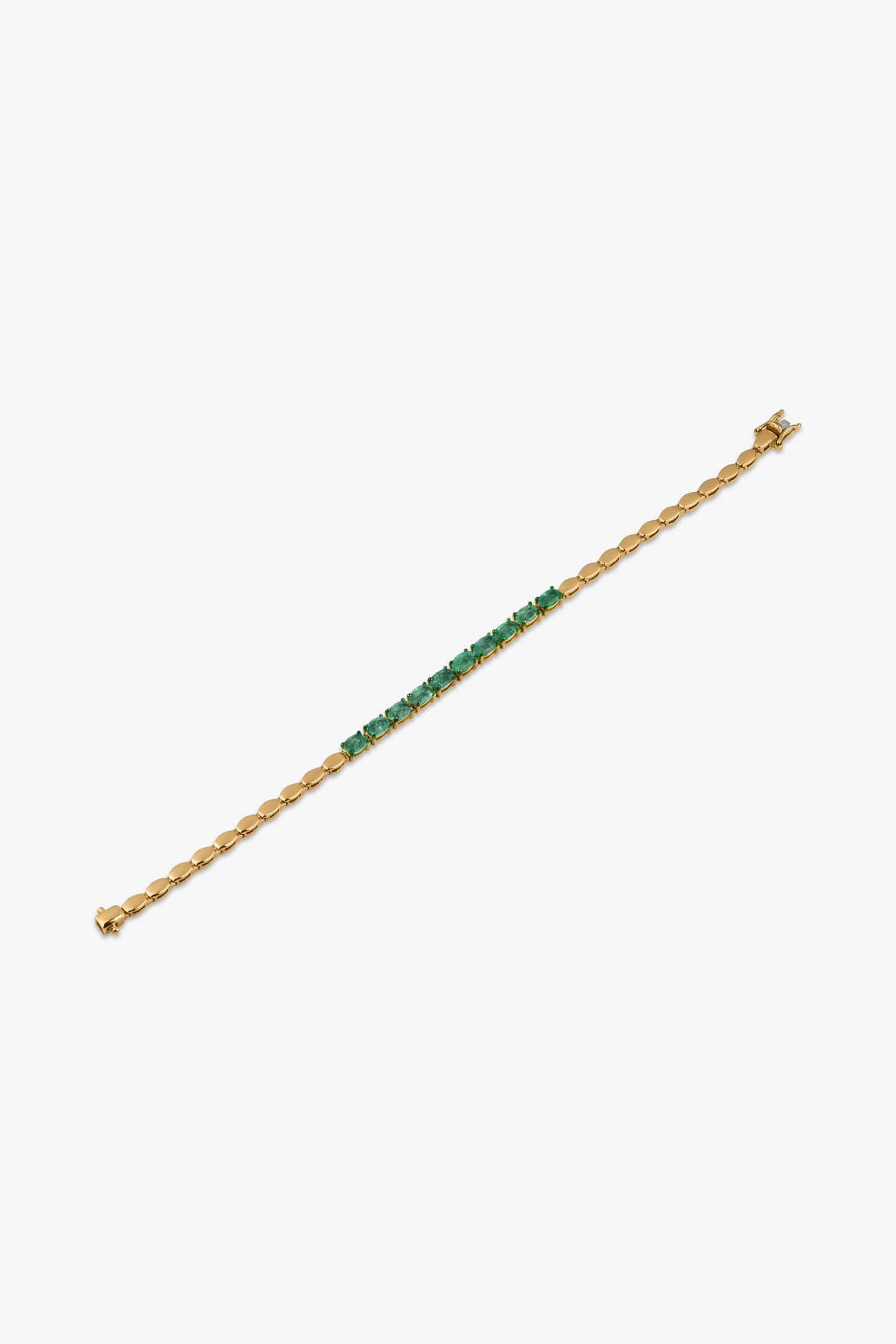 Zambian Emerald and Gold Tennis Bracelet