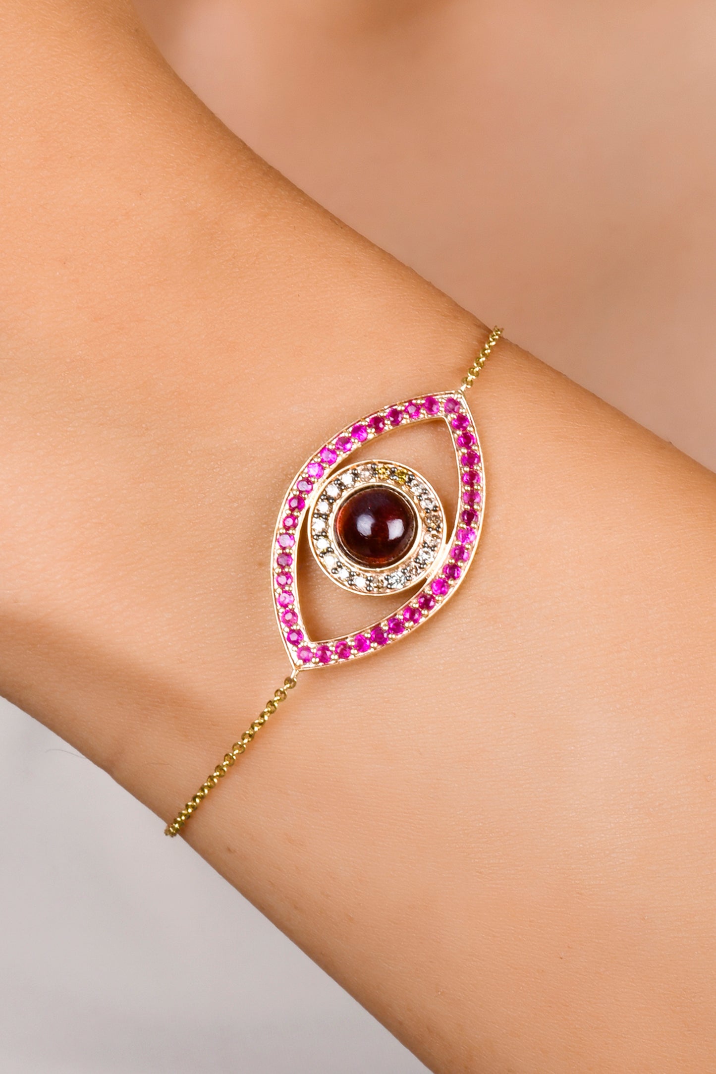 Ruby Evil Eye Bracelet