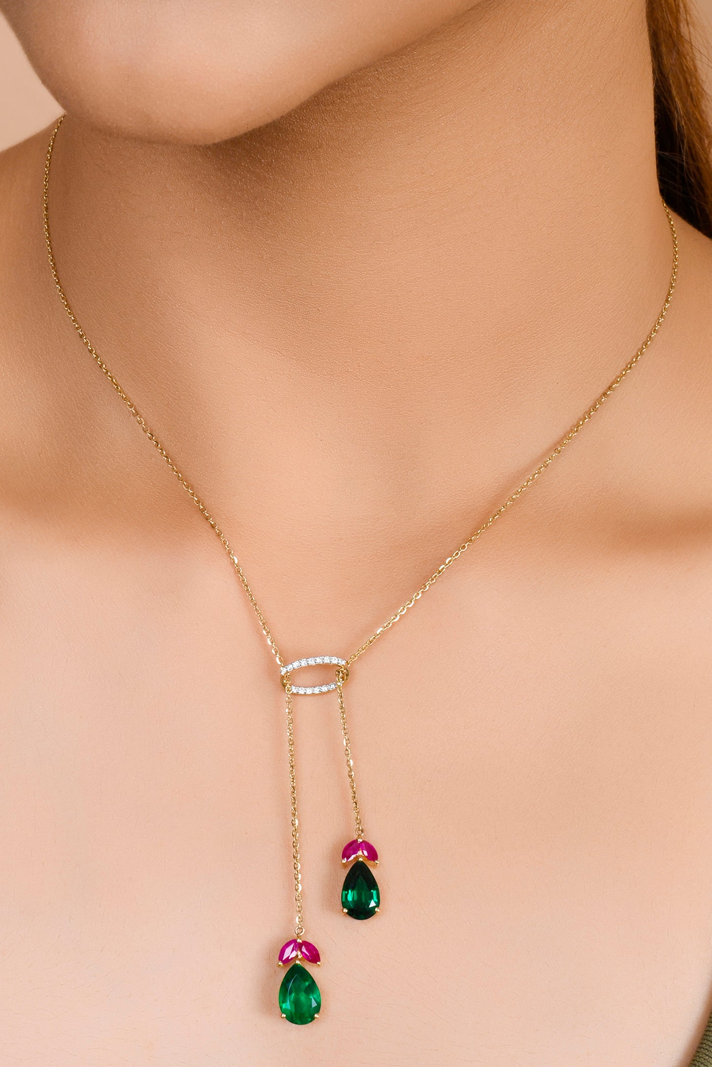 Pear Tether Diamond Necklace