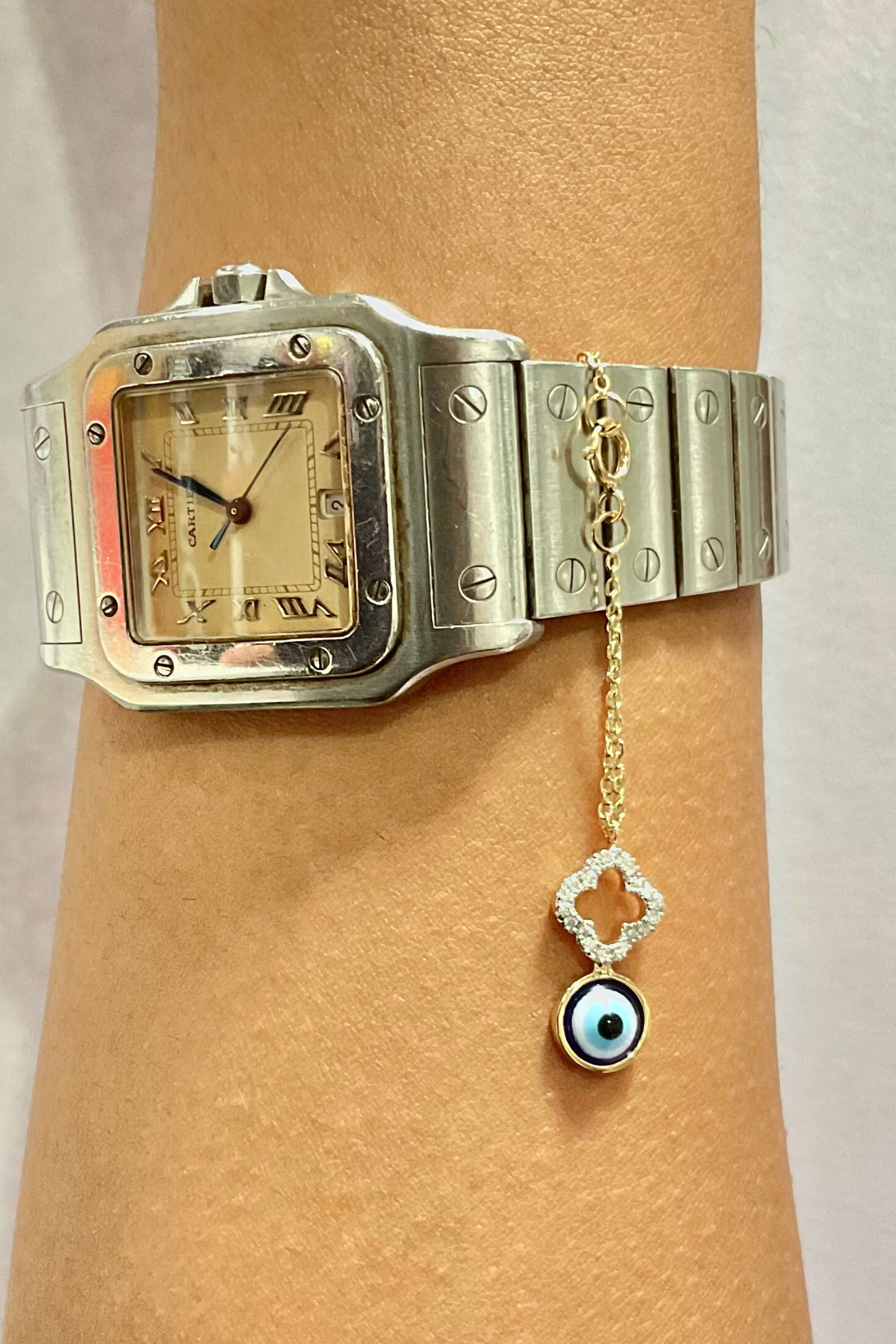 Evil Eye Clover Watch Charm