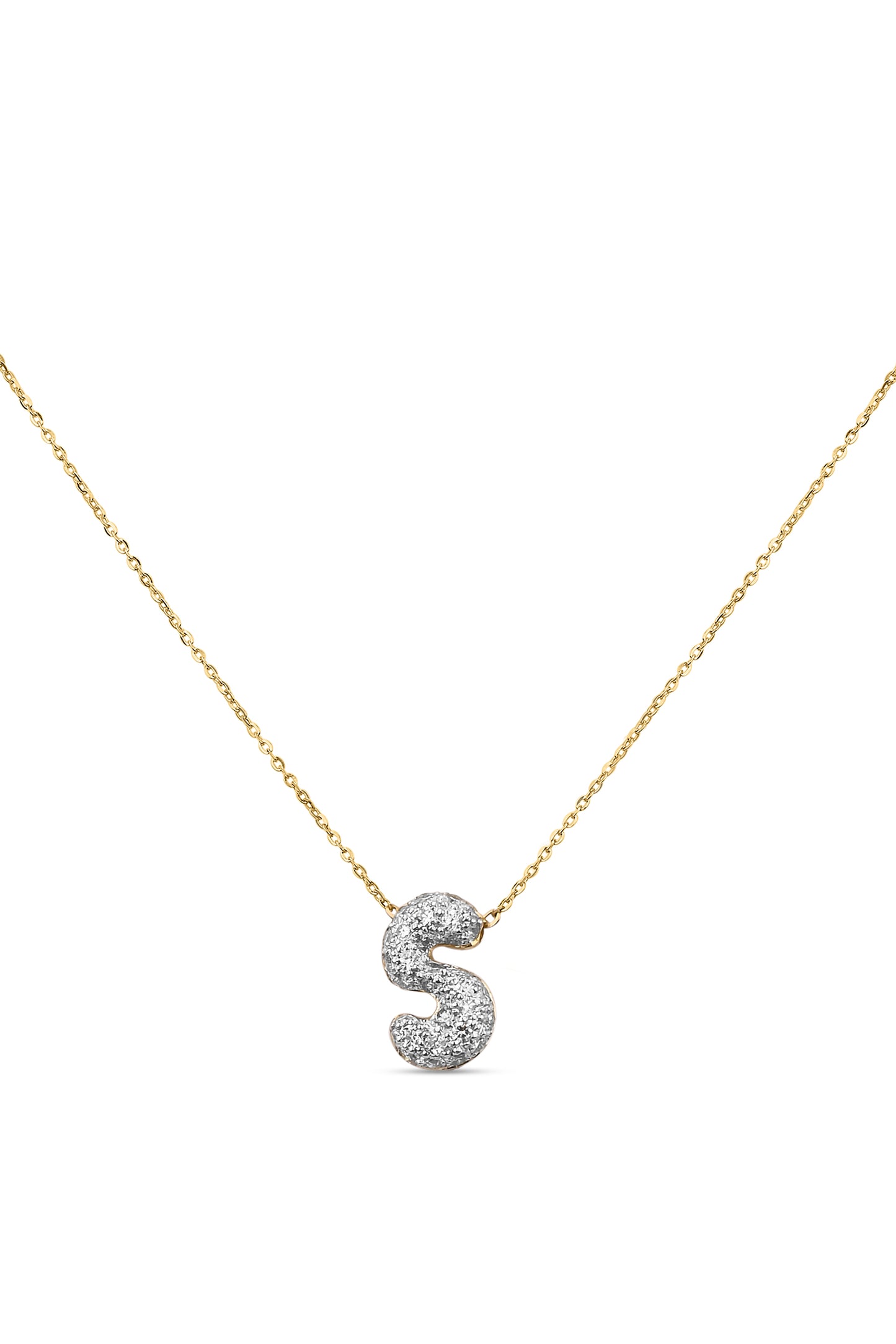 Puffy Initial  Necklace