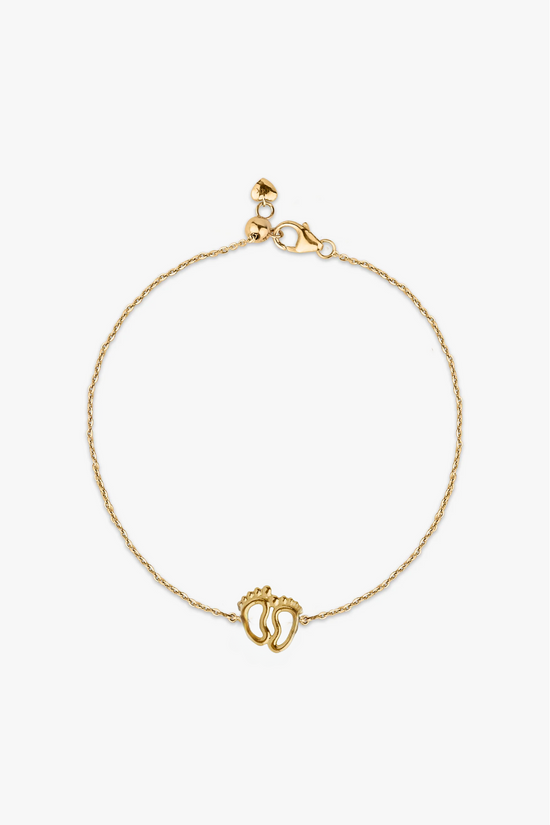 Baby Feet Bracelet In Gold Chain