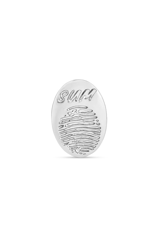 Load image into Gallery viewer, Timeless Touch Silver Fingerprint Cufflink
