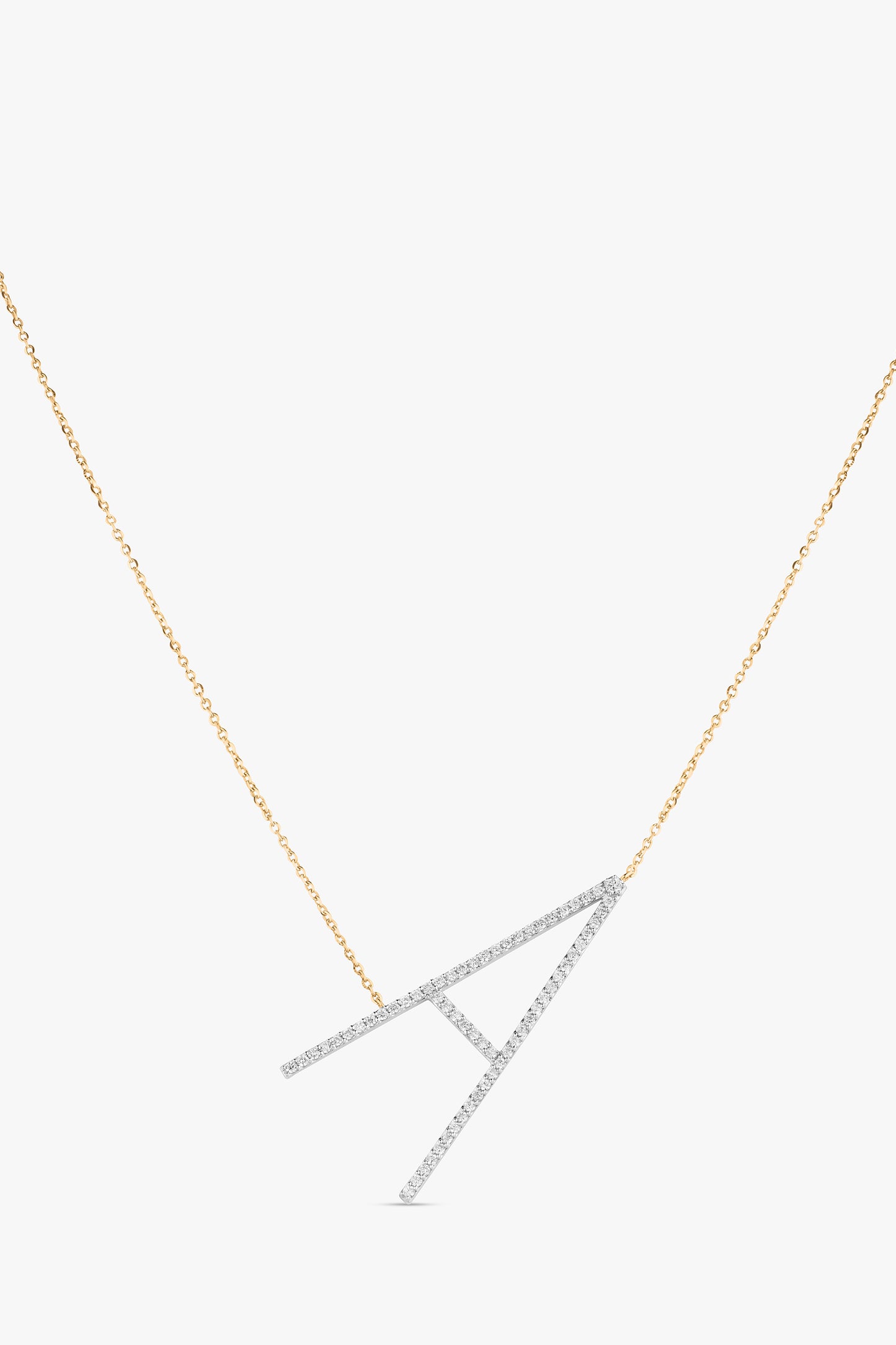 Diamond Slant initial Necklace