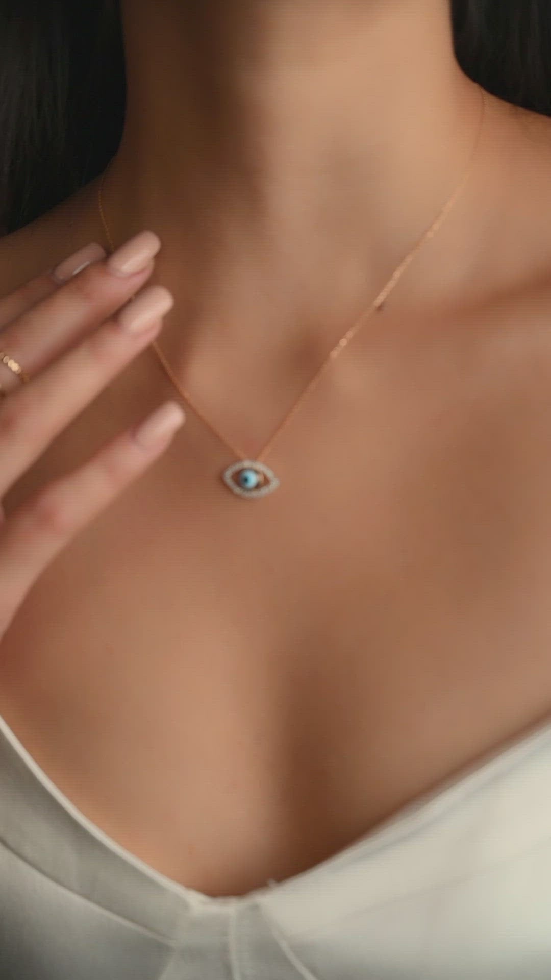 Load and play video in Gallery viewer, Evil Eye Necklace Mini
