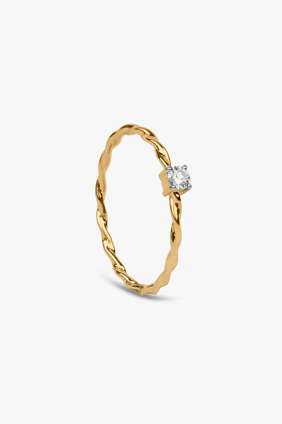 Twist Single Diamond Ring