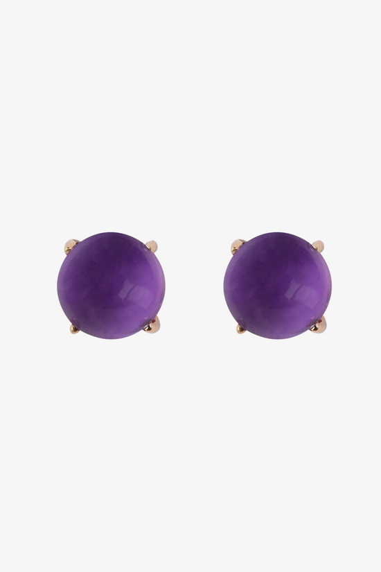 Load image into Gallery viewer, Amethyst Coloured Stone Studs
