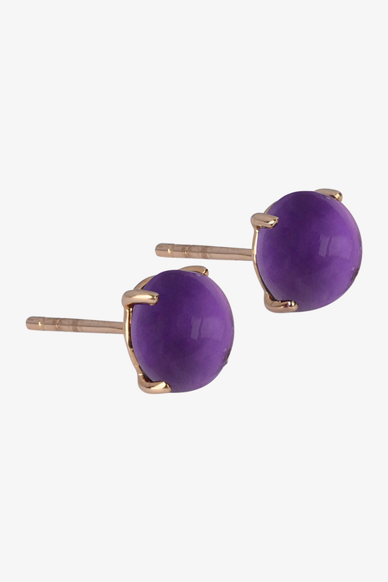 Load image into Gallery viewer, Amethyst Coloured Stone Studs
