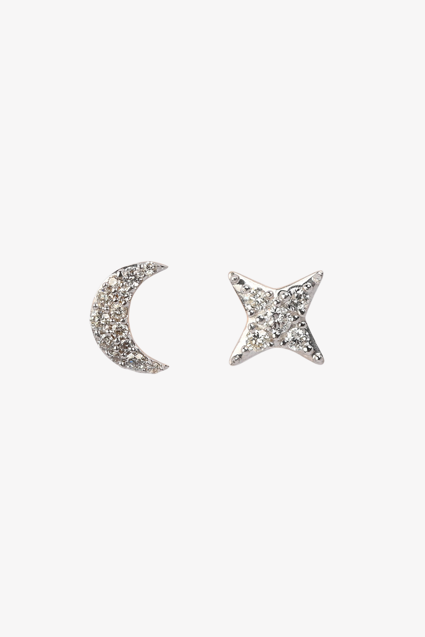 Load image into Gallery viewer, Moon and Star Diamond Studs
