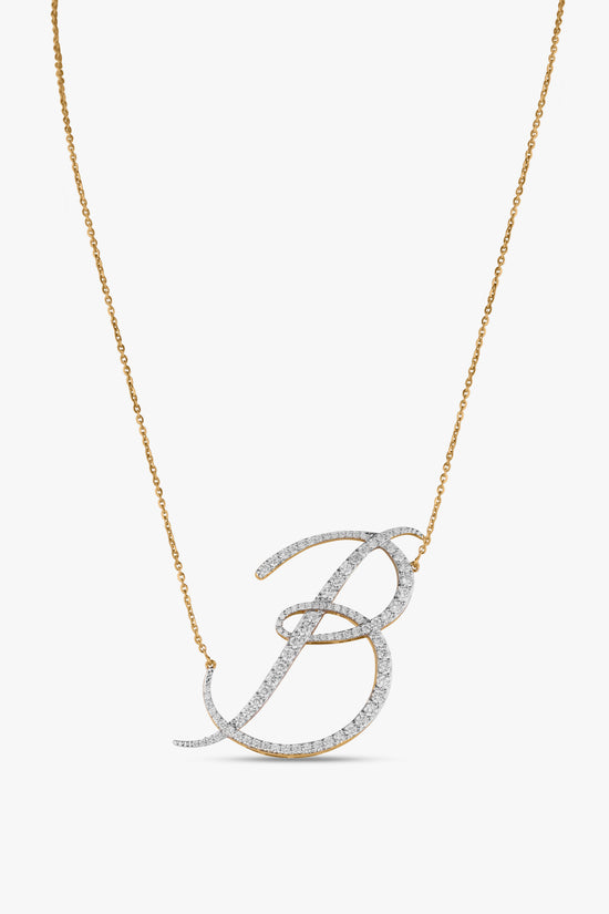 Galactic Necklace Initials in Yellow Gold – Her Story Jewelry
