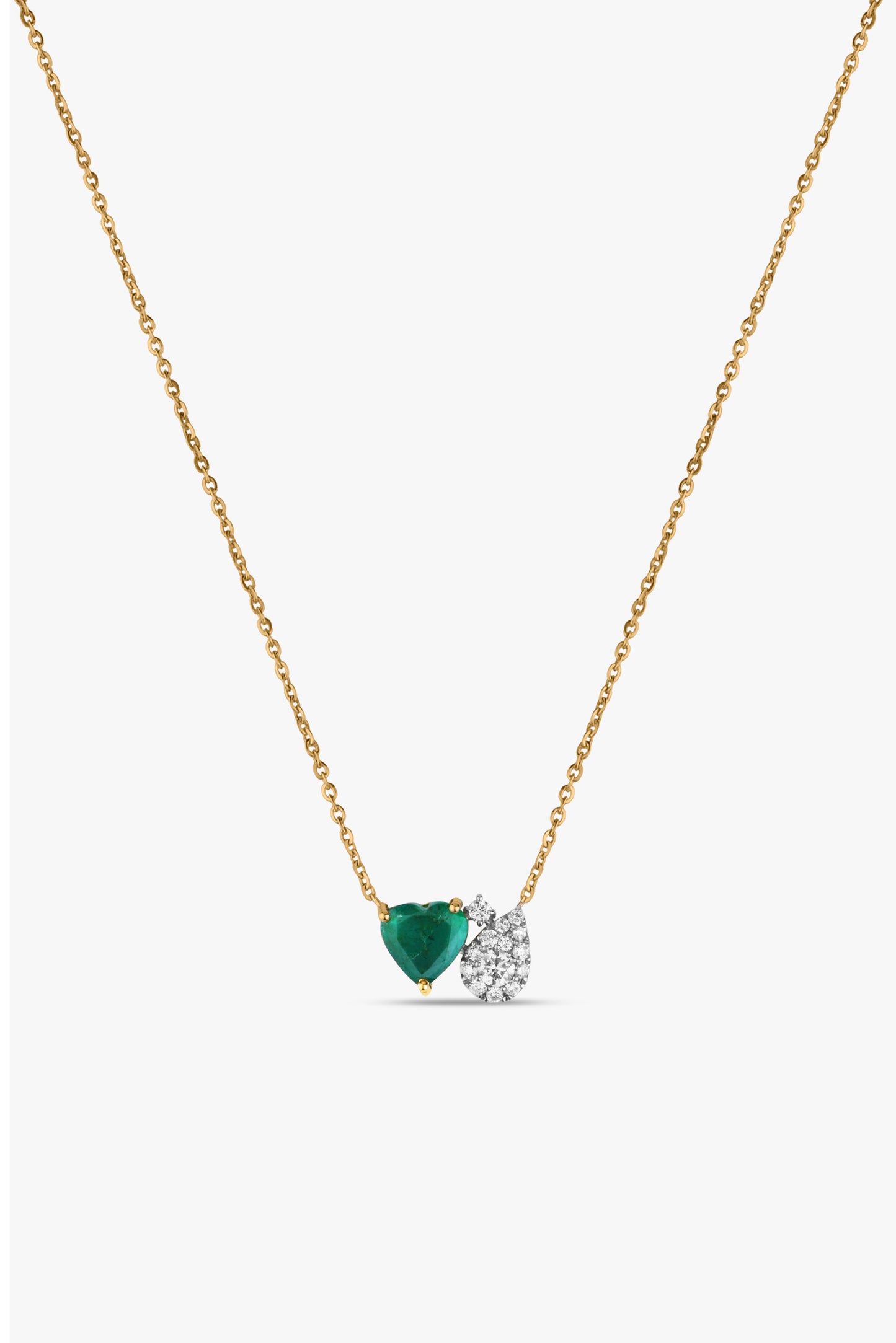 Zambian Emerald Heart Shaped Necklace