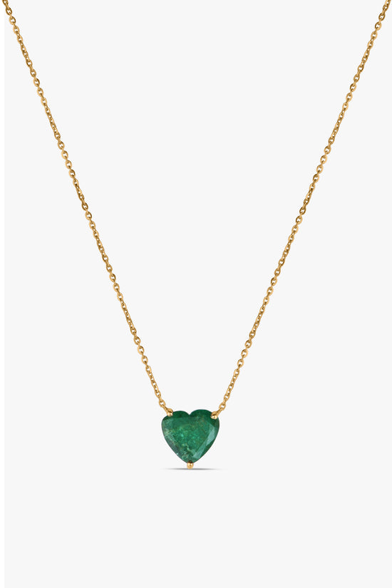 Zambian Emerald Heart Necklace