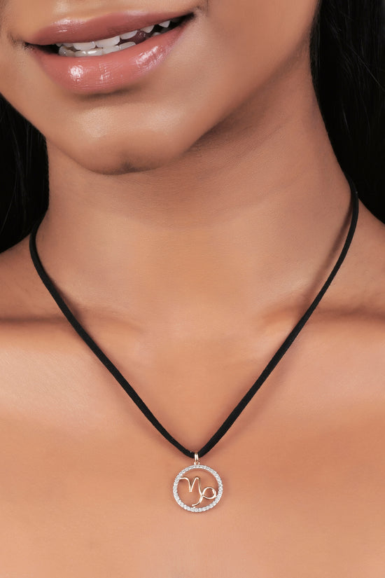 Load image into Gallery viewer, Capricorn Black Cord Necklace
