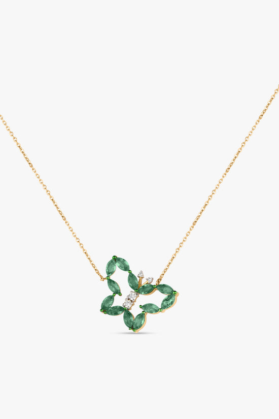 Load image into Gallery viewer, Flutterfly Emerald Necklace

