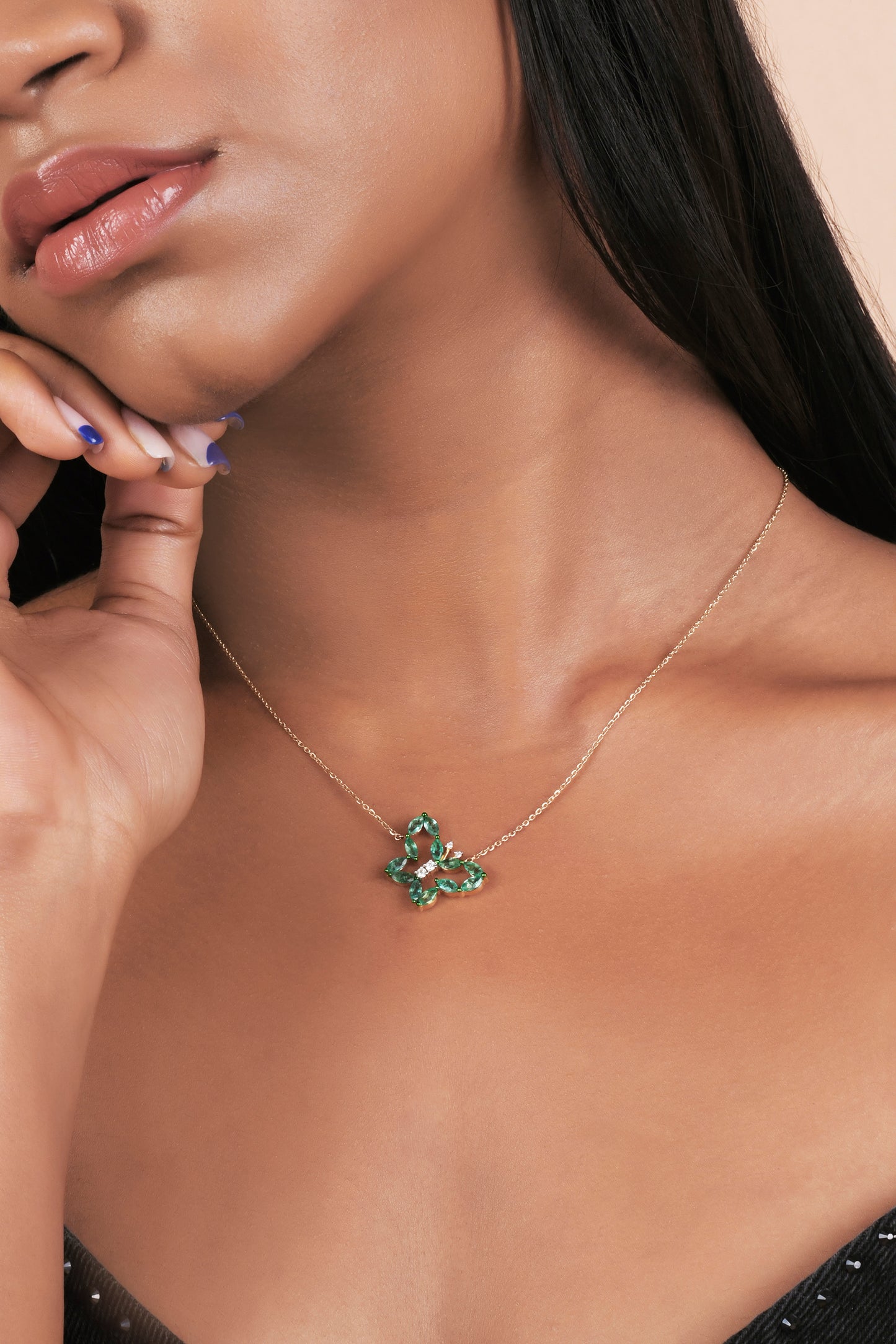 Flutterfly Emerald Necklace