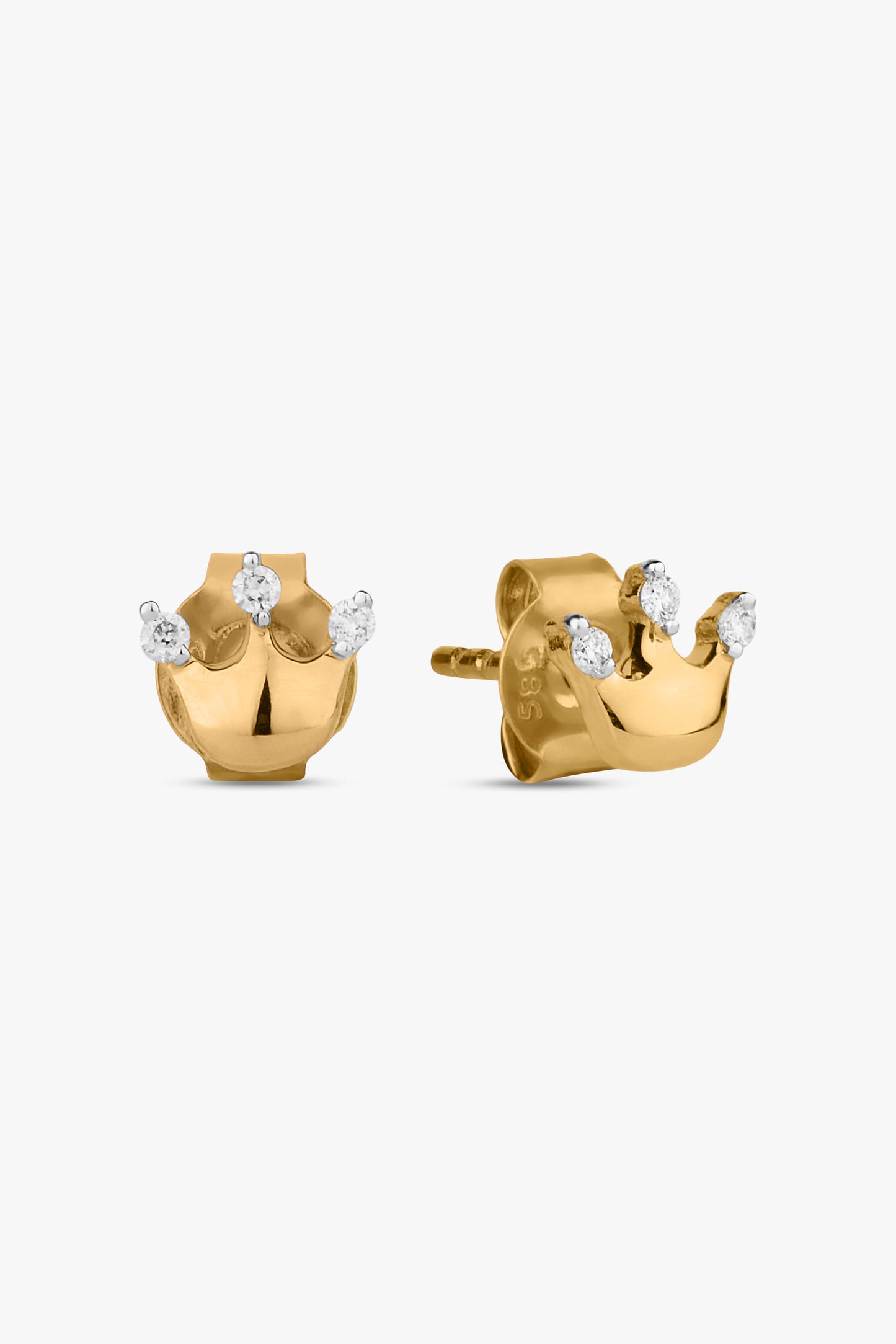 Acanthus Crown Pearl Stud Earrings | Fine jewelry solid silver gold-finish  necklaces bracelets earrings