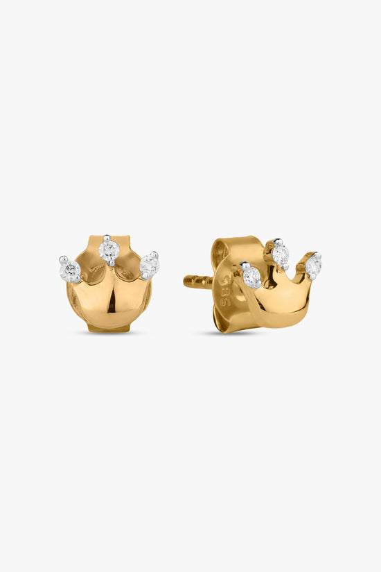 Men's 0.13 CT. T.W. Multi-Diamond Frame Crown Stud Earrings in 10K Gold |  Peoples Jewellers