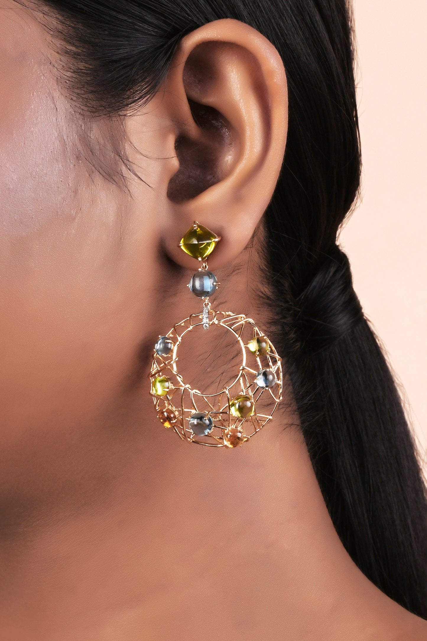 Coloured Stone Earrings