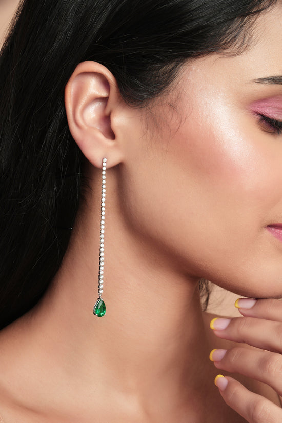 Shoulder Duster Emerald Drop Earring