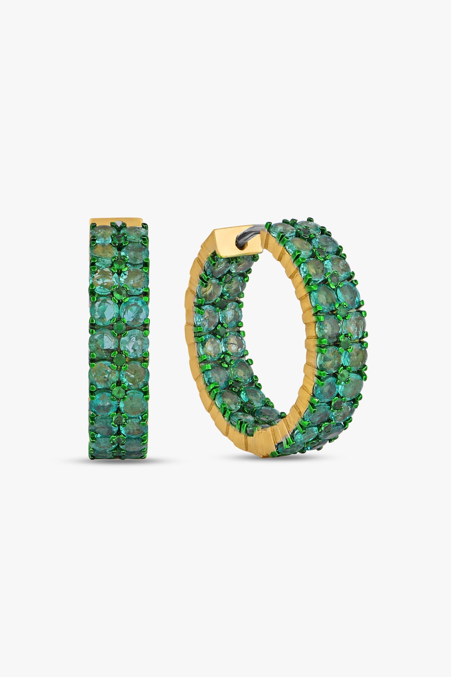 Load image into Gallery viewer, Zambian Emerald Hoops
