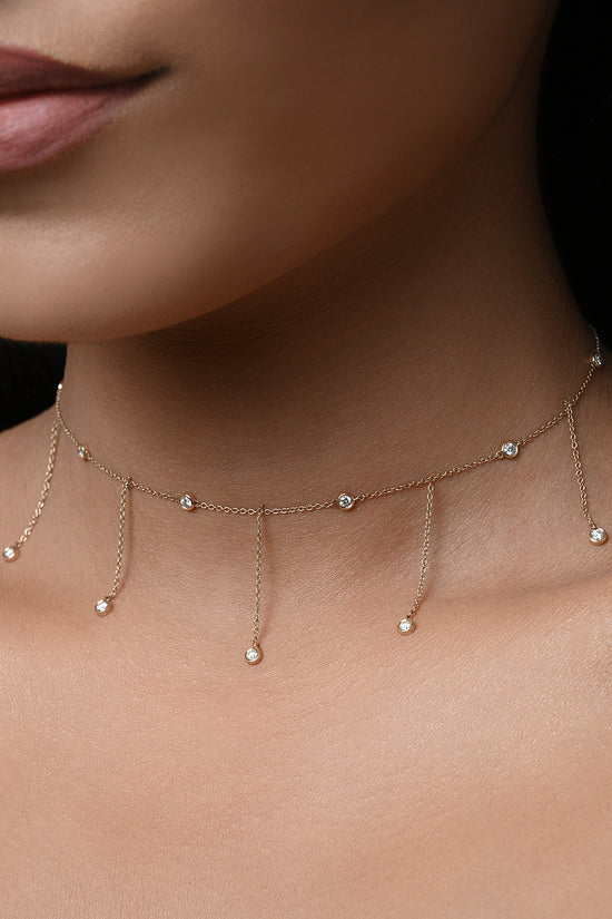 Rose Cut Diamond Choker Necklace