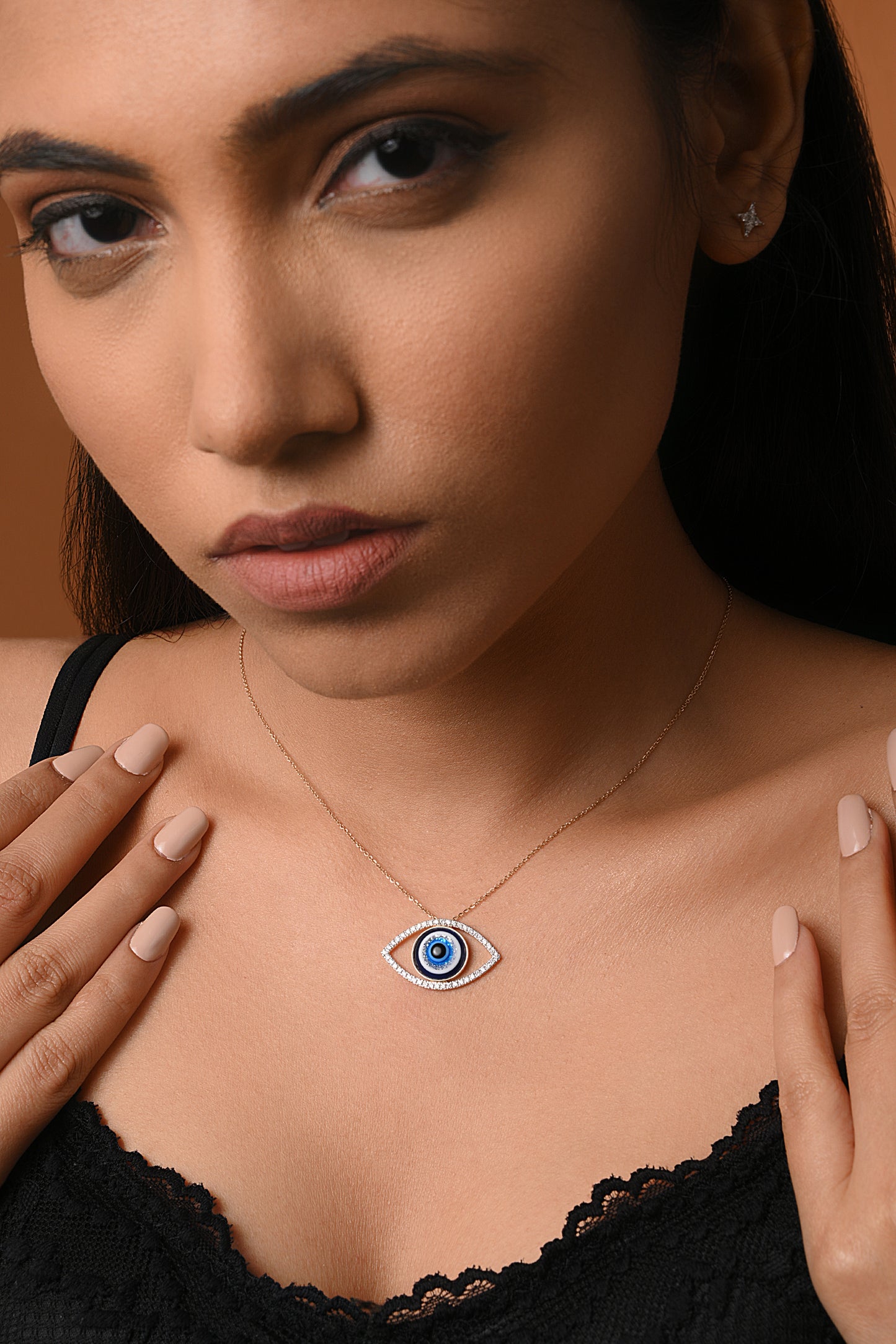 Load image into Gallery viewer, Blue Evil Eye Necklace Large
