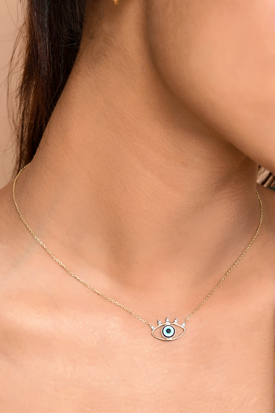 Load image into Gallery viewer, Evil Eyelash Diamond Large Necklace
