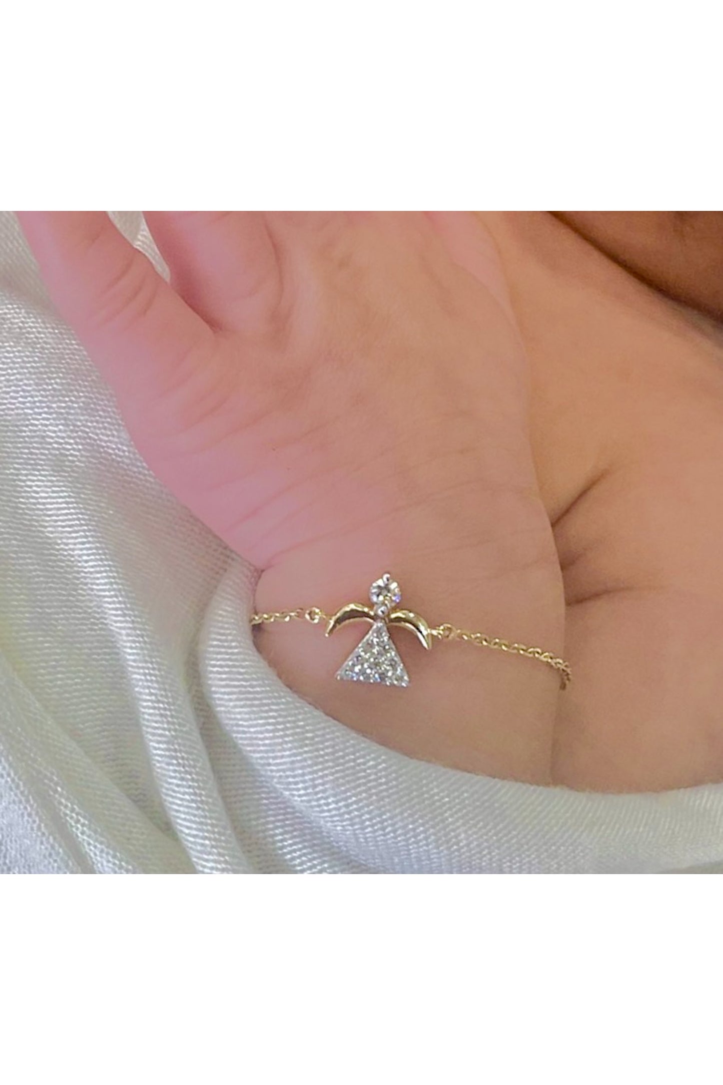 Angel Diamond Bracelet In Gold Chain