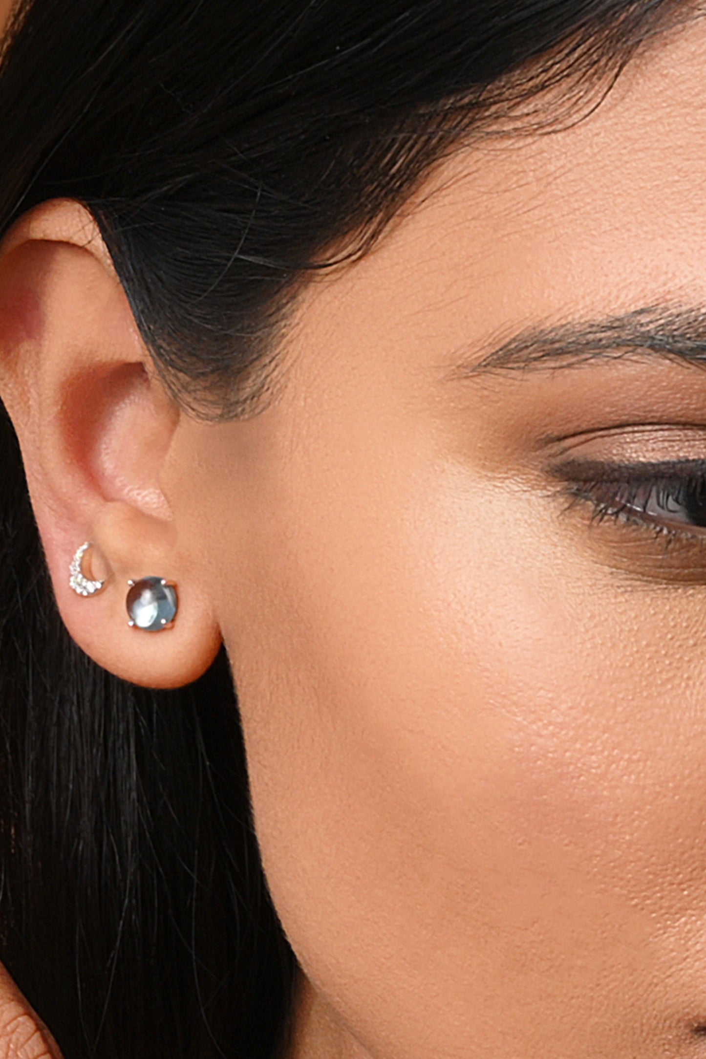 Imitation Gold with Maroon Colour Stone Ear Studs - Buy now