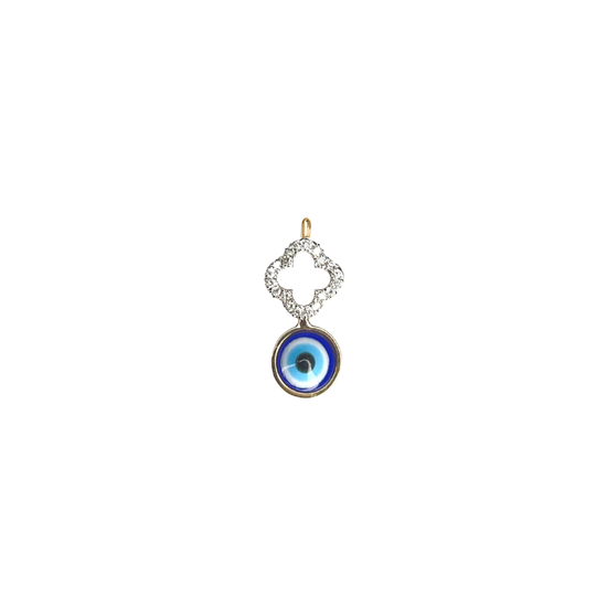 Load image into Gallery viewer, Evil Eye Clover Pendant
