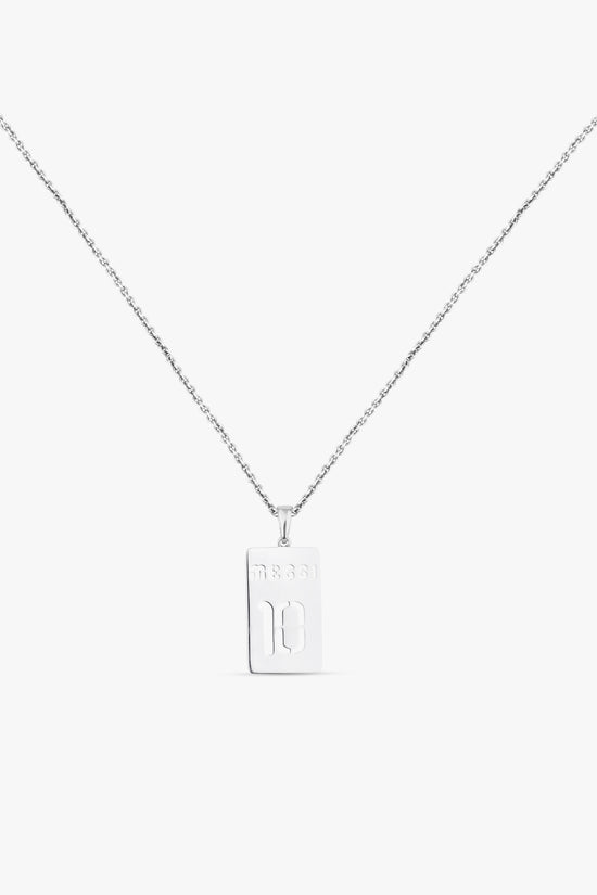Number 10 Silver Messi Pendant