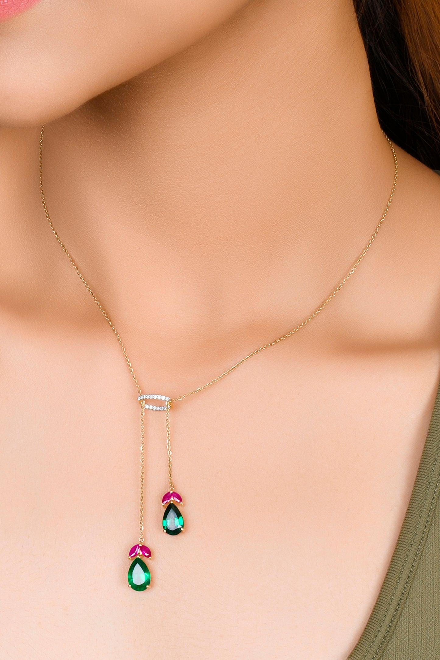 Pear Tether Diamond Necklace