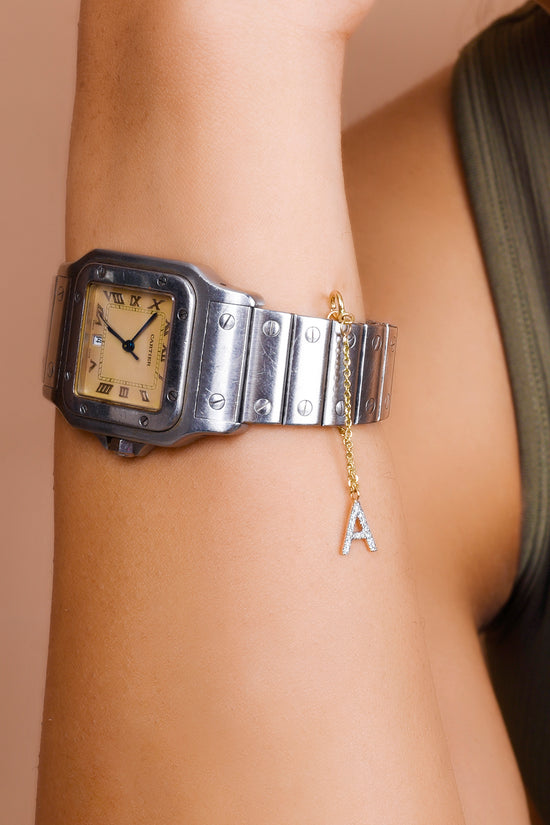 Load image into Gallery viewer, Diamond Initial Watch Charm
