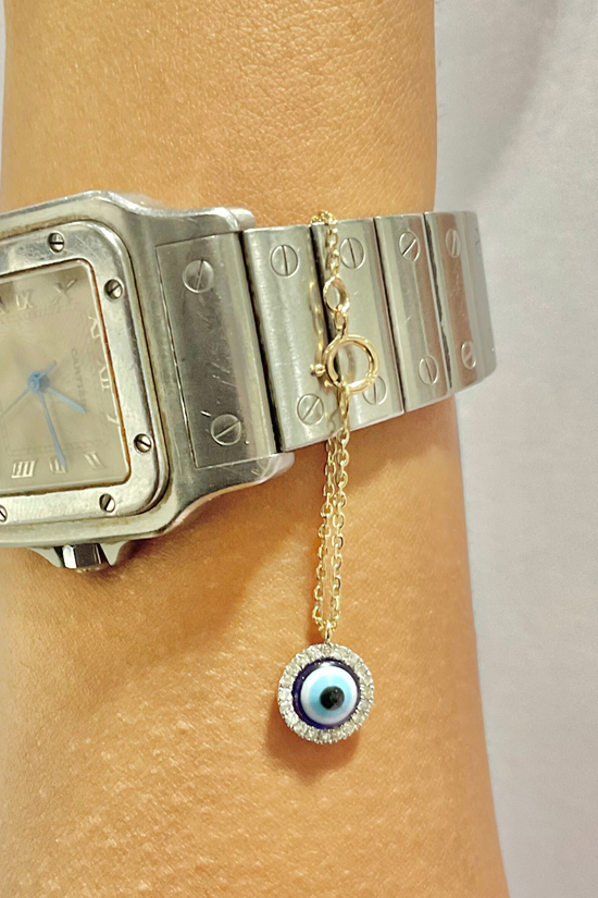 Load image into Gallery viewer, Evil Eye Diamond Watch Charm
